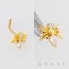 CZ SPIDER 316L SURGICAL STEEL L-SHAPE NOSE RING